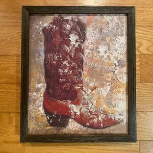 Rustic Cowboy Boot Decor Sign Retro Country